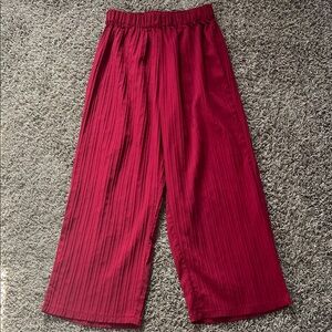 Red Pleated Wide-Leg Pants Formal Size 8